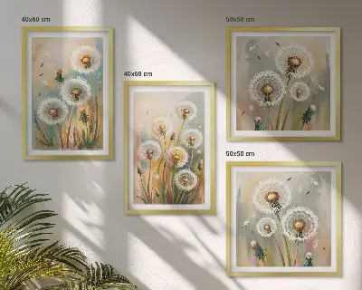 Pripravljena stenska galerija cvetovi regrata in pastelne trave