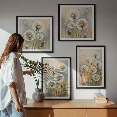 Pripravljena stenska galerija Cvetovi regrata pastelne trave