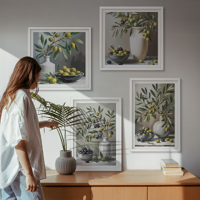 Pripravljena stenska galerija Olive v keramični sivi barvi