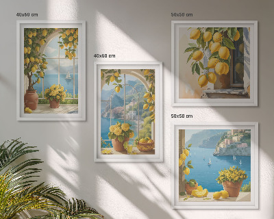 Pripravljena stenska galerija Pokrajine morja, limone, okna