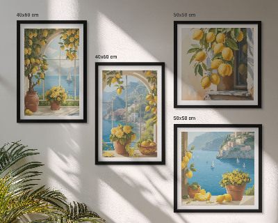 Pripravljena stenska galerija Pokrajine morja, limone, okna