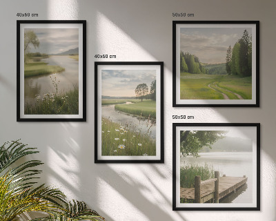 Pripravljena stenska galerija Poletne pokrajine rečni travnik