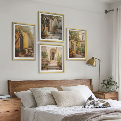 Komplet slik nad zofo Terasa z drevesi citrusov