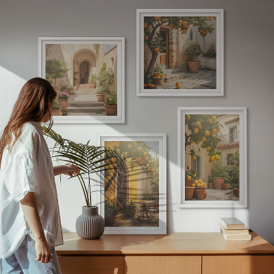 Komplet slik nad zofo Terasa z drevesi citrusov