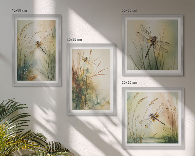 Pripravljena stenska galerija Kačji pastirji trave nad vodo