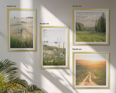 Pripravljena stenska galerija Pokrajine narava polja sonce
