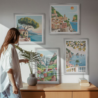 Set 4 slik v okvirju Morske pokrajine agrumi