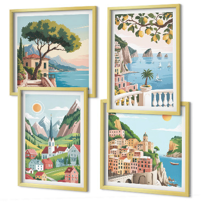 Set 4 slik v okvirju Morske pokrajine agrumi