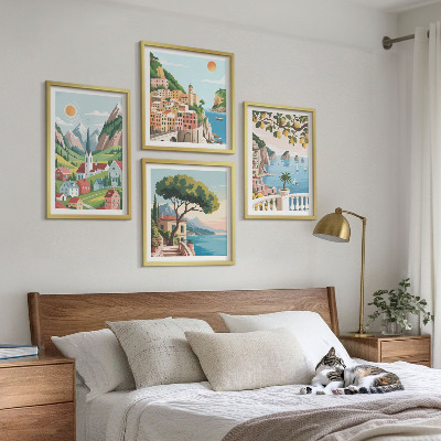 Set 4 slik v okvirju Morske pokrajine agrumi