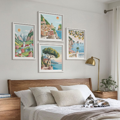 Set 4 slik v okvirju Morske pokrajine agrumi