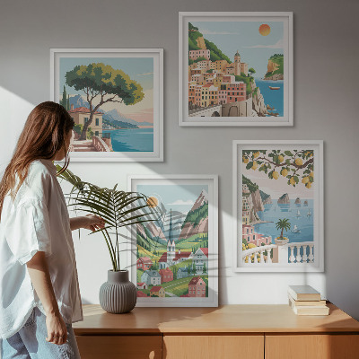 Set 4 slik v okvirju Morske pokrajine agrumi