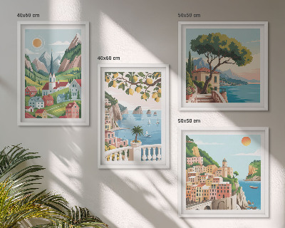 Set 4 slik v okvirju Morske pokrajine agrumi