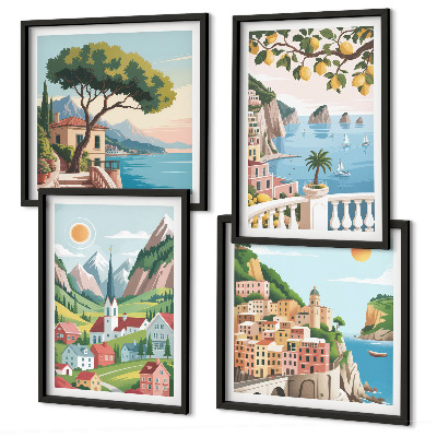 Set 4 slik v okvirju Morske pokrajine agrumi