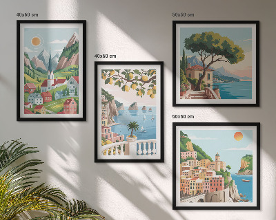 Set 4 slik v okvirju Morske pokrajine agrumi