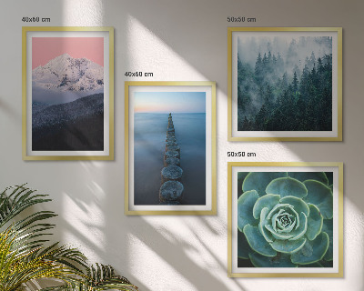 Pripravljena stenska galerija Gore roza nebo voda sukulentna