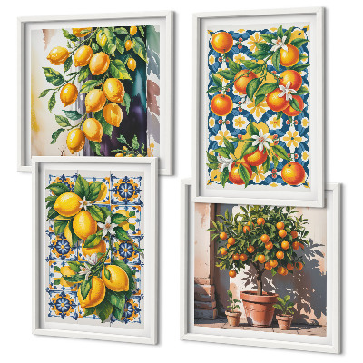 Pripravljena stenska galerija Barviti abstraktni agrumi