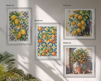 Pripravljena stenska galerija Barviti abstraktni agrumi
