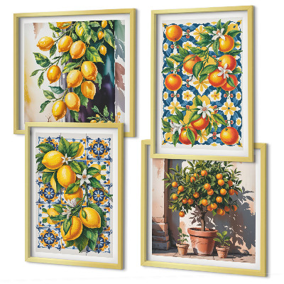 Pripravljena stenska galerija Barviti abstraktni agrumi