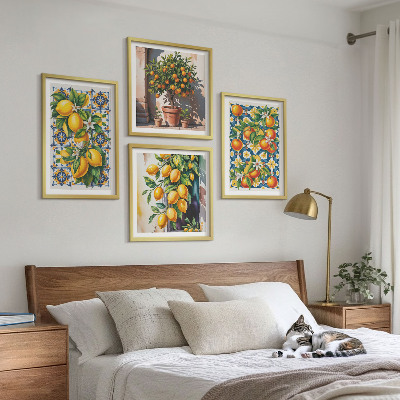 Pripravljena stenska galerija Barviti abstraktni agrumi