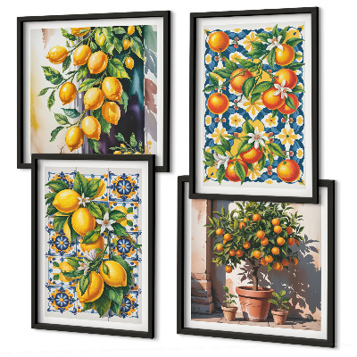 Pripravljena stenska galerija Barviti abstraktni agrumi
