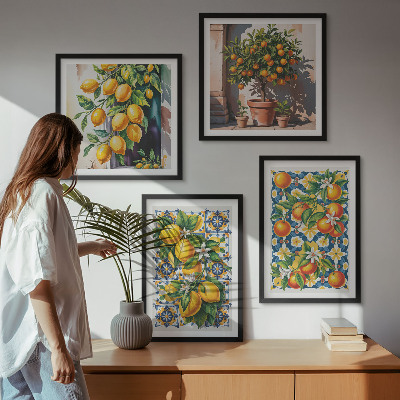 Pripravljena stenska galerija Barviti abstraktni agrumi
