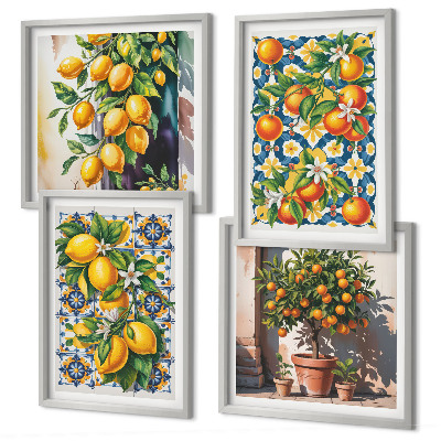 Pripravljena stenska galerija Barviti abstraktni agrumi
