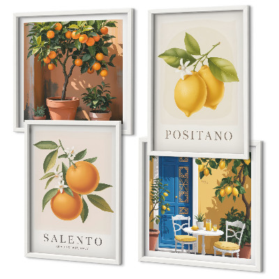 Pripravljena stenska galerija Amalfijske limone in pomaranče