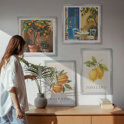 Pripravljena stenska galerija Amalfijske limone in pomaranče