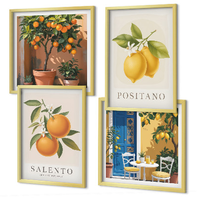 Pripravljena stenska galerija Amalfijske limone in pomaranče