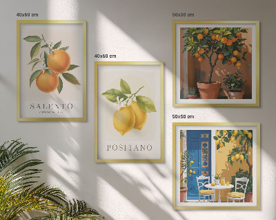 Pripravljena stenska galerija Amalfijske limone in pomaranče