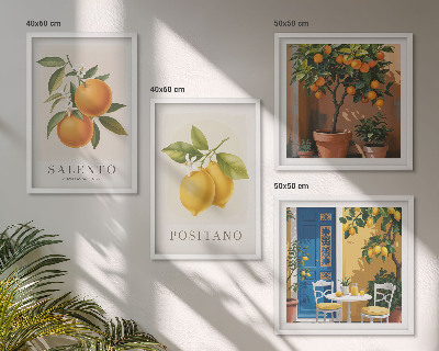 Pripravljena stenska galerija Amalfijske limone in pomaranče