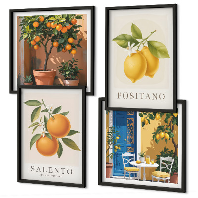 Pripravljena stenska galerija Amalfijske limone in pomaranče