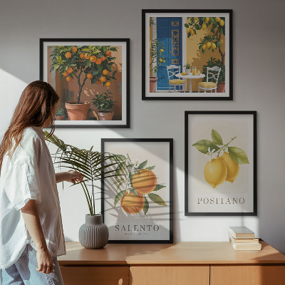 Pripravljena stenska galerija Amalfijske limone in pomaranče