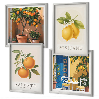 Pripravljena stenska galerija Amalfijske limone in pomaranče