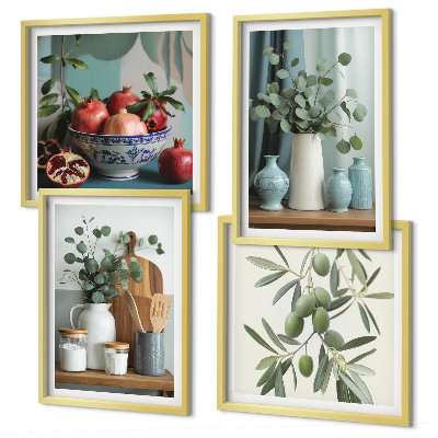 Pripravljena stenska galerija Zelene olive evkaliptusa