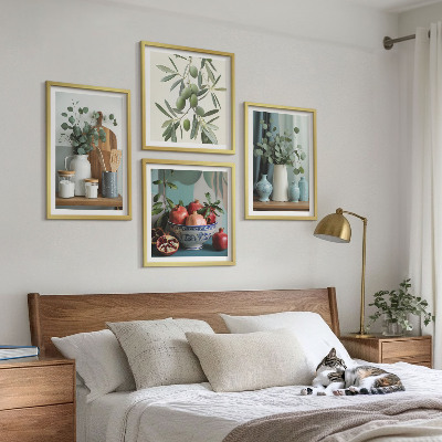Pripravljena stenska galerija Zelene olive evkaliptusa