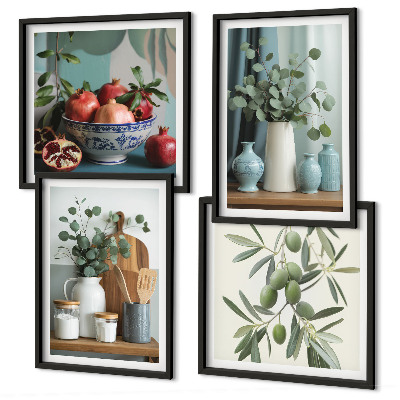 Pripravljena stenska galerija Zelene olive evkaliptusa