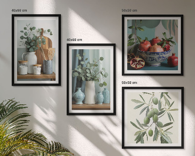Pripravljena stenska galerija Zelene olive evkaliptusa