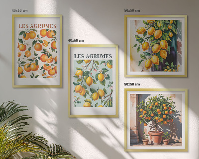 Pripravljena stenska galerija Sadni citrusni vzorci