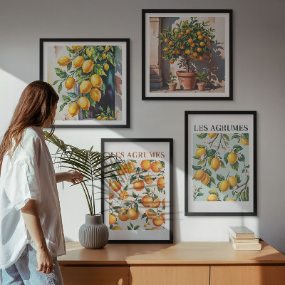 Pripravljena stenska galerija Sadni citrusni vzorci