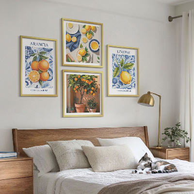 Set 4 slik v okvirju Ilustracije citrusov