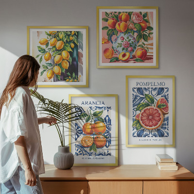 Pripravljena stenska galerija Italijanski modni plakati citrusov