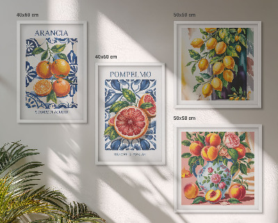 Pripravljena stenska galerija Italijanski modni plakati citrusov