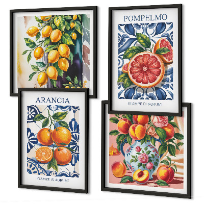 Pripravljena stenska galerija Italijanski modni plakati citrusov