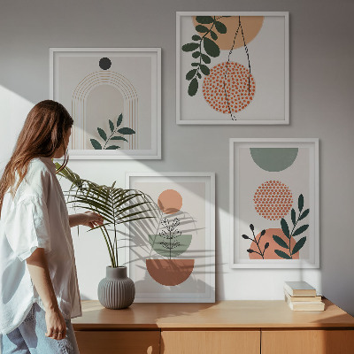 Pripravljena stenska galerija Sodobni rastlinski motivi