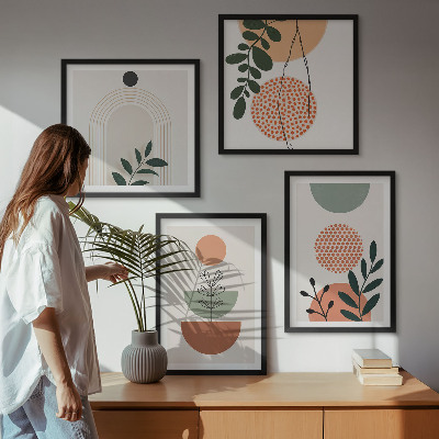 Pripravljena stenska galerija Sodobni rastlinski motivi