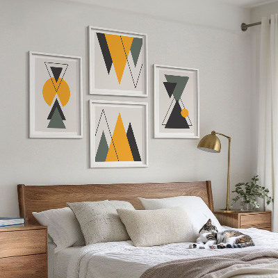 Set 4 slik v okvirju Abstraktne geometrijske oblike