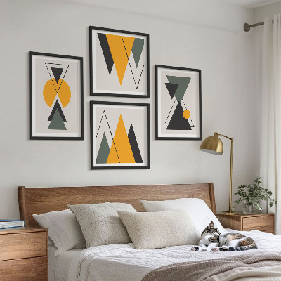 Set 4 slik v okvirju Abstraktne geometrijske oblike