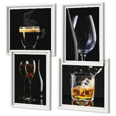 Pripravljena stenska galerija Viski vino šampanjec kava alkohol