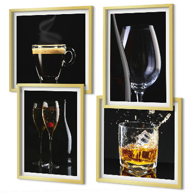 Pripravljena stenska galerija Viski vino šampanjec kava alkohol